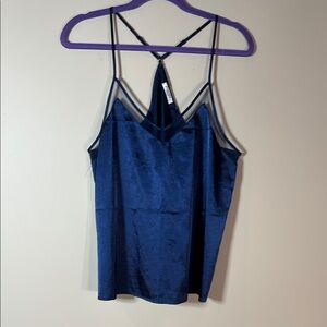 Blue satin-like Camisole